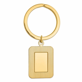 14k Rectangle Disc Key Ring