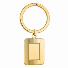 14k Rectangle Disc Key Ring