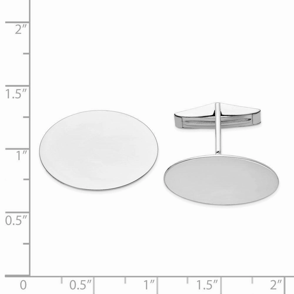 14K WG Oval Cuff Links