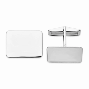 14K WG Rectangular Cuff Links