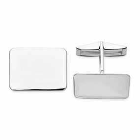 14K WG Rectangular Cuff Links