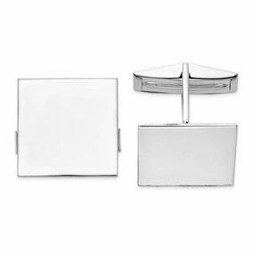 14K WG Square Cuff Links
