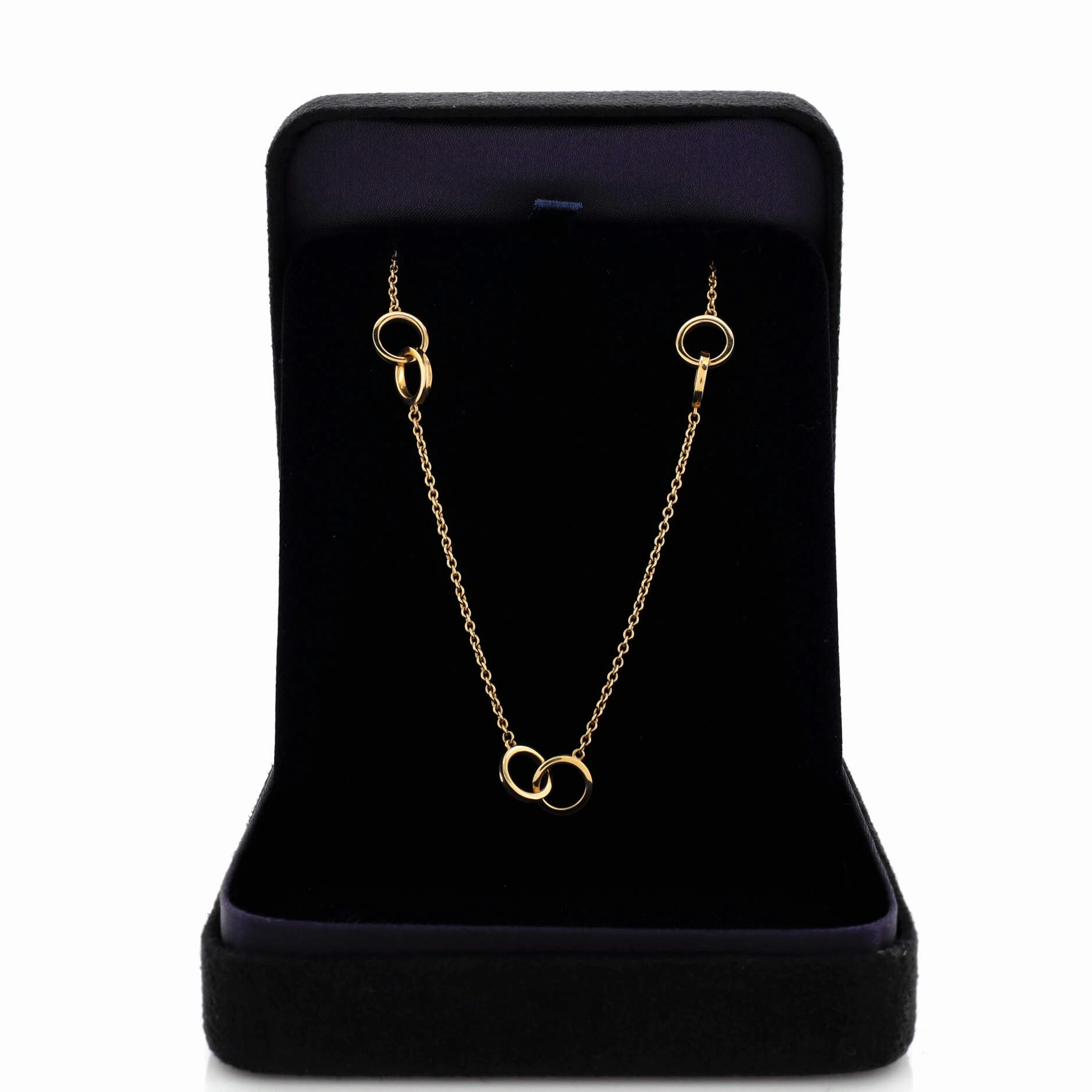 1837 Multiple Interlocking Circles Long Necklace 18K Yellow Gold