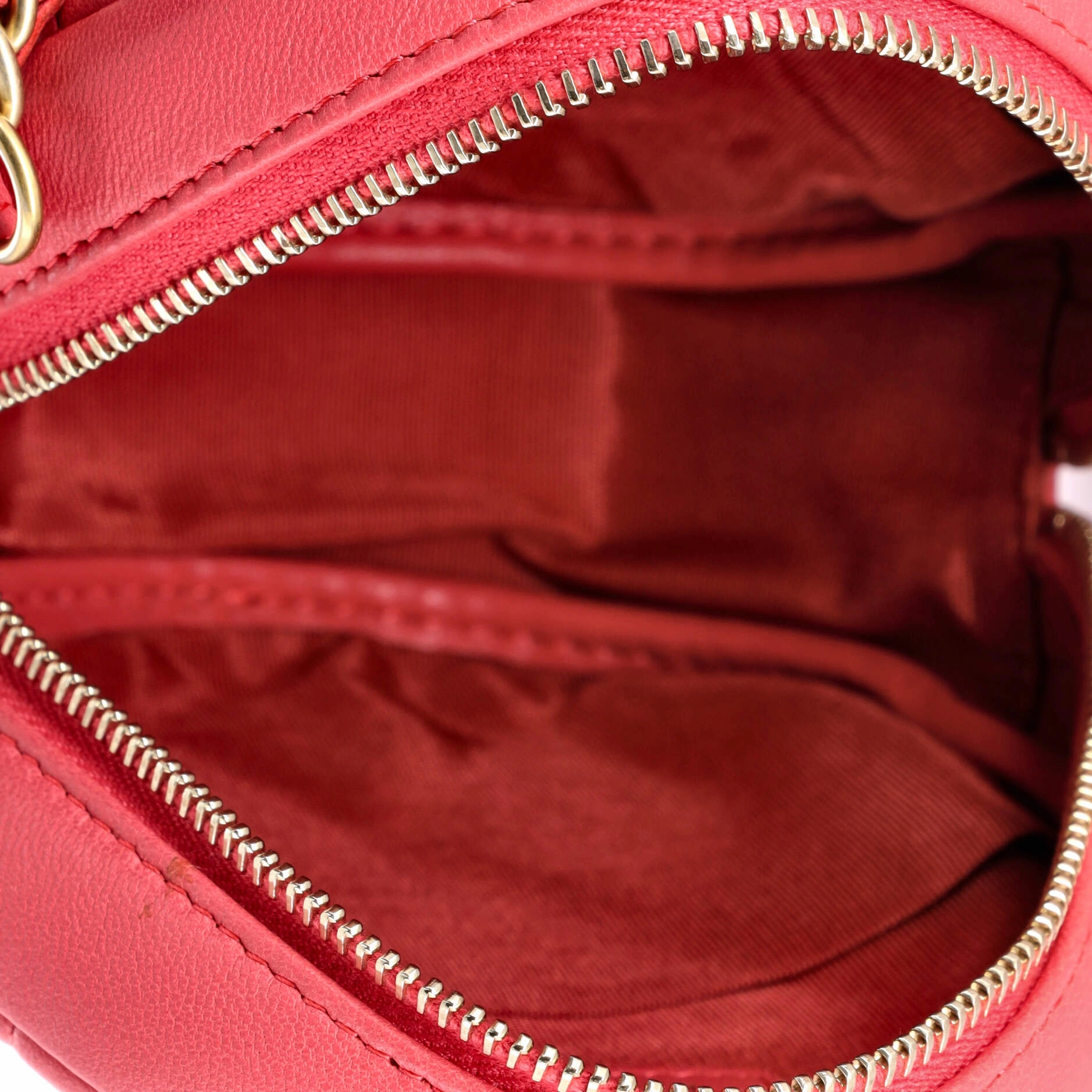 18K Charms Round Clutch With Chain Quilted Lambskin Mini