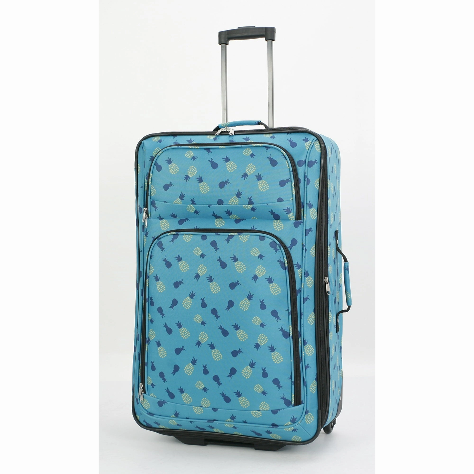 25" 2-Wheel Upright Check Luggage, Hawaiian Pineapple Print, Multicolor - Lightweight