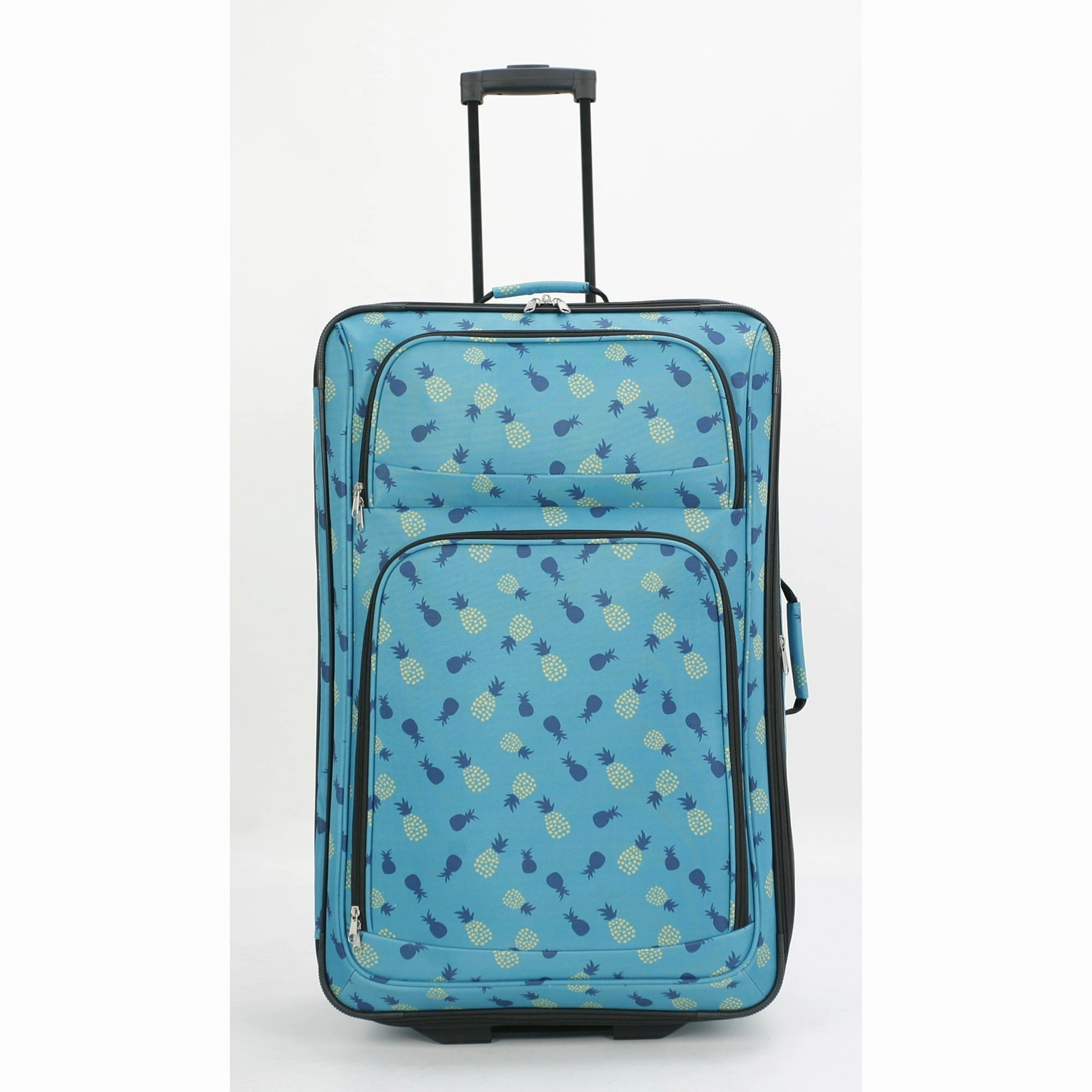 25" 2-Wheel Upright Check Luggage, Hawaiian Pineapple Print, Multicolor - Lightweight