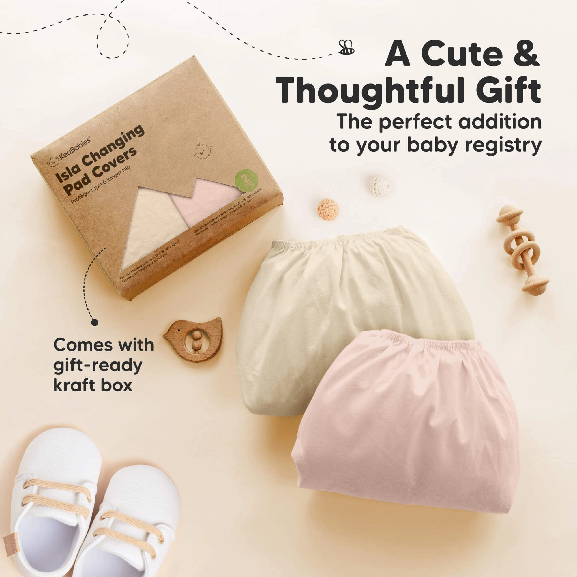 2-Pack Isla Changing Pad Covers (Cameo)