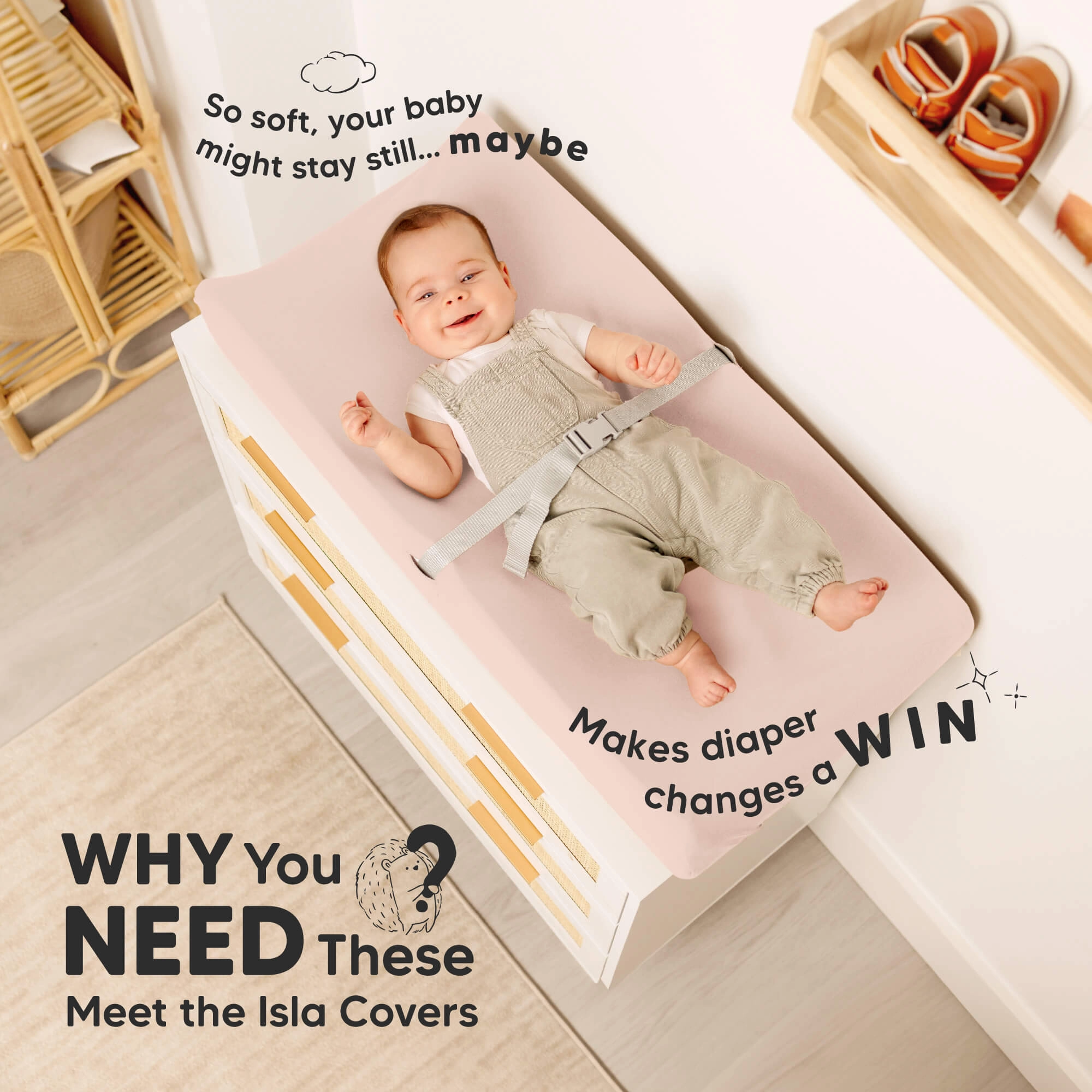 2-Pack Isla Changing Pad Covers (Cameo)