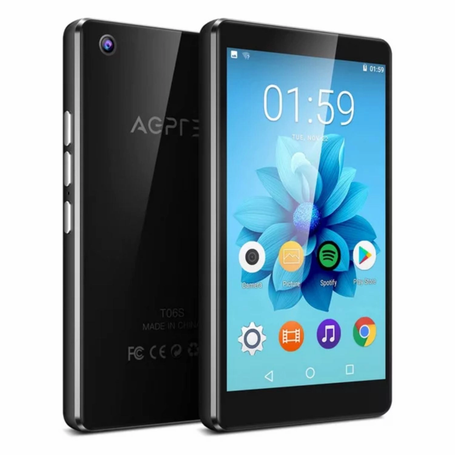 AGPtek T06S MP4 Player with Touch Screen, WIFI Bluetooth MP3 Player with 5MP Camera FM Radio Black
