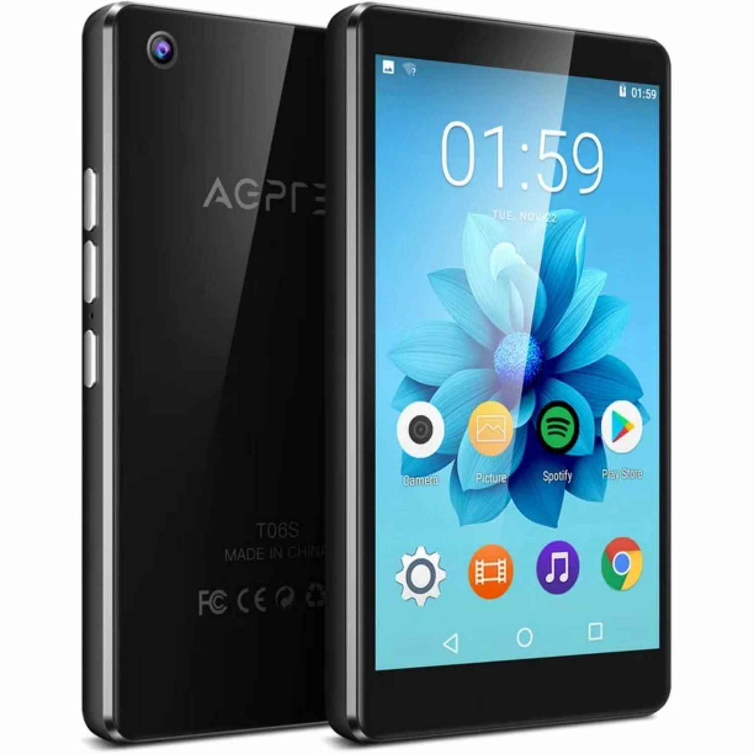 AGPtek T06S MP4 Player with Touch Screen, WIFI Bluetooth MP3 Player with 5MP Camera FM Radio Black