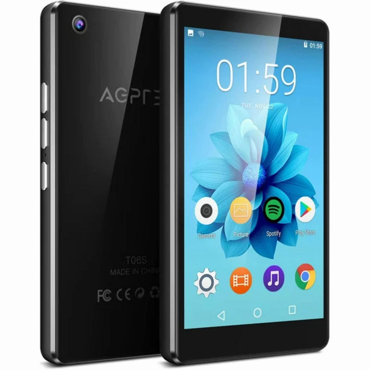 AGPtek T06S MP4 Player with Touch Screen, WIFI Bluetooth MP3 Player with 5MP Camera FM Radio Black