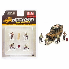 American Diorama Diecast Set - Off-Road Adventure 6 Pieces for 1/64 Scale Models