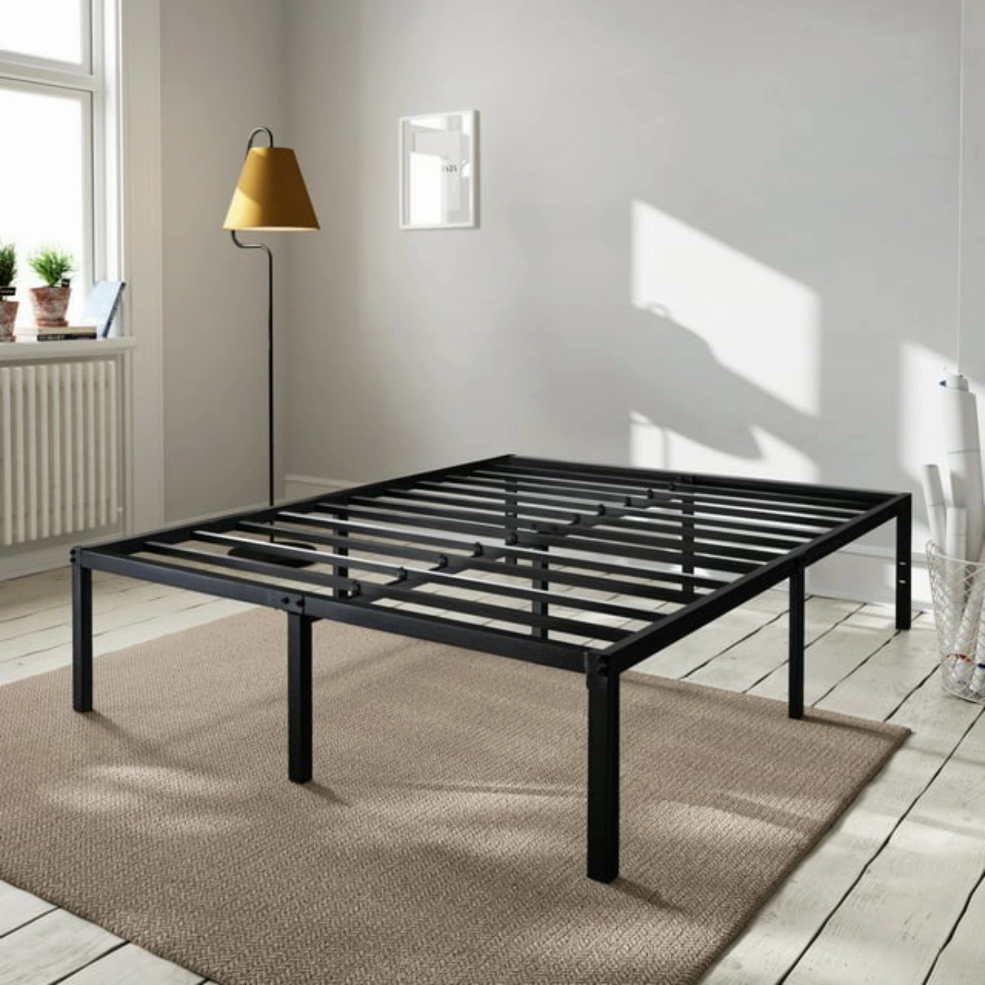 Amolife 1029450-3 Heavy Duty Queen Size Metal Platform Bed Frame w/16.5" Large Under Bed Storage Space