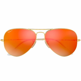 Aviator M - Matte Gold/Mirror Red