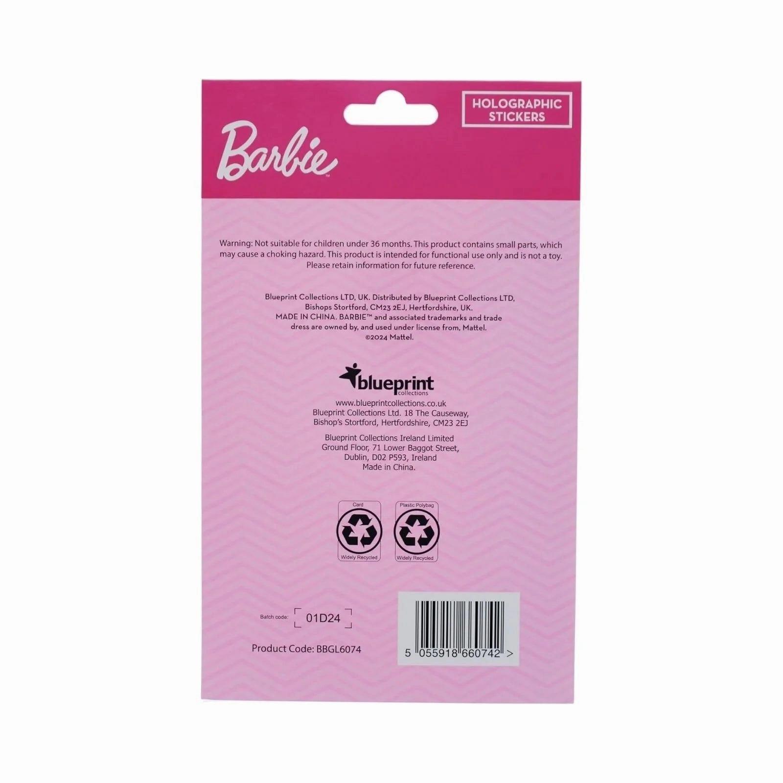Barbie Holographic Sticker Sheet