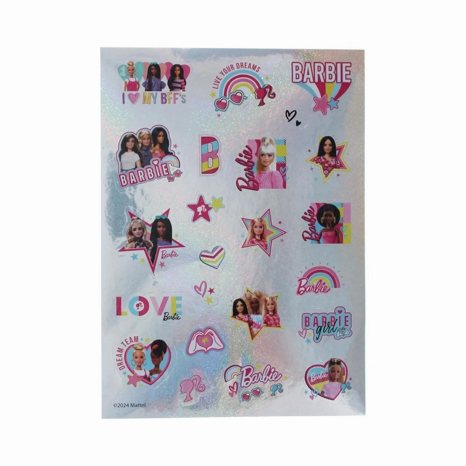 Barbie Holographic Sticker Sheet