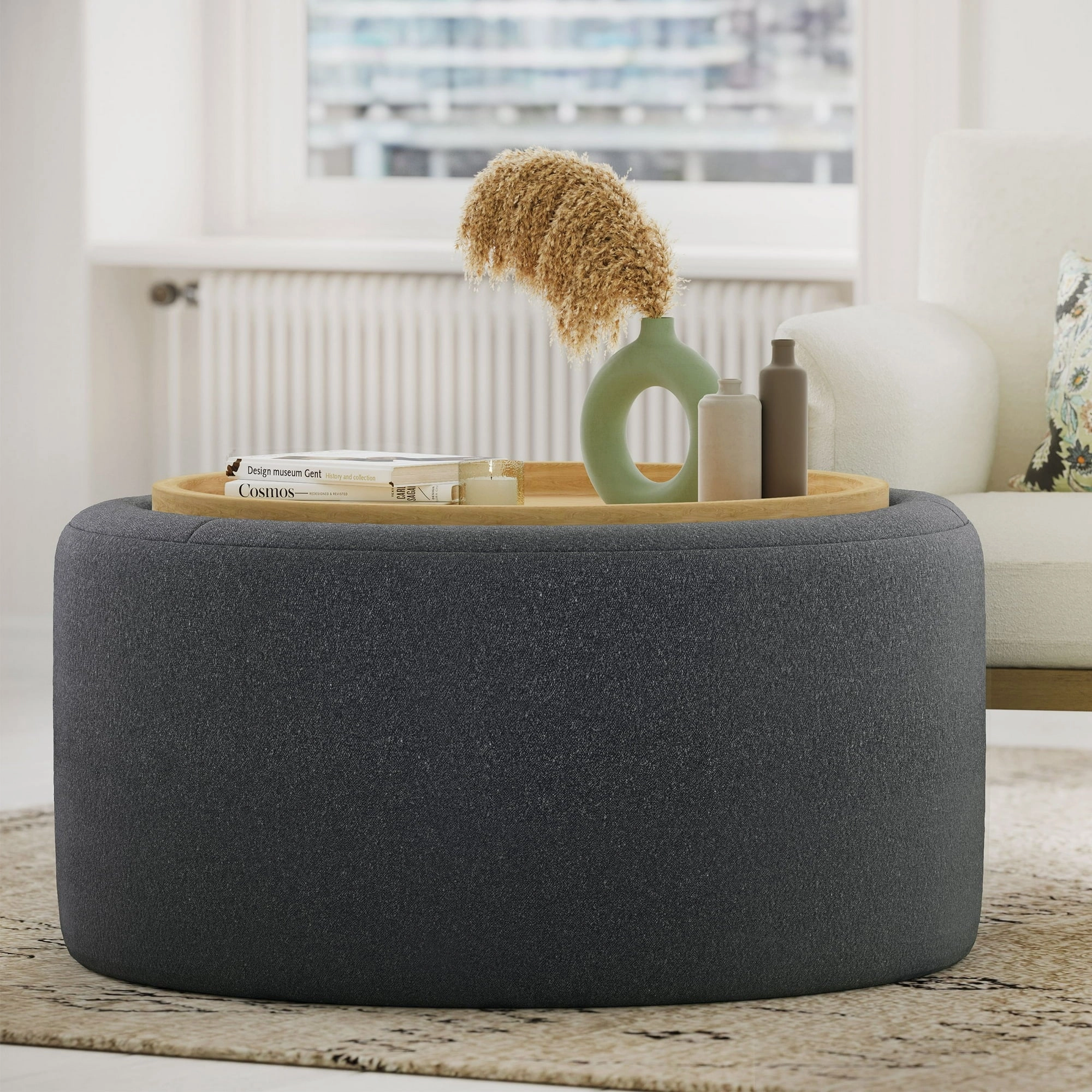 Beautiful LS-BT-015 Drew Stowaway Coffee Table with Storage by Drew Barrymore, Charcoal