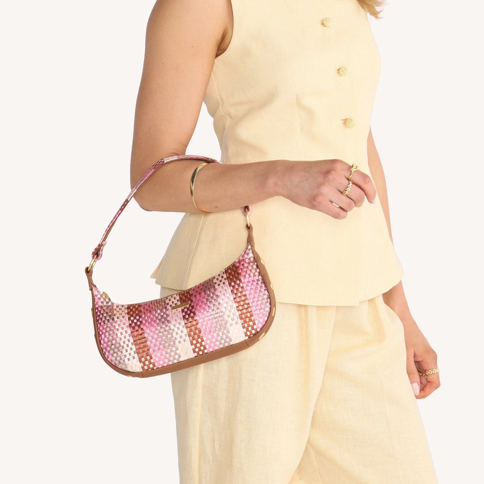 Becker | Ribbon Weave/Brushed Gold | Sml