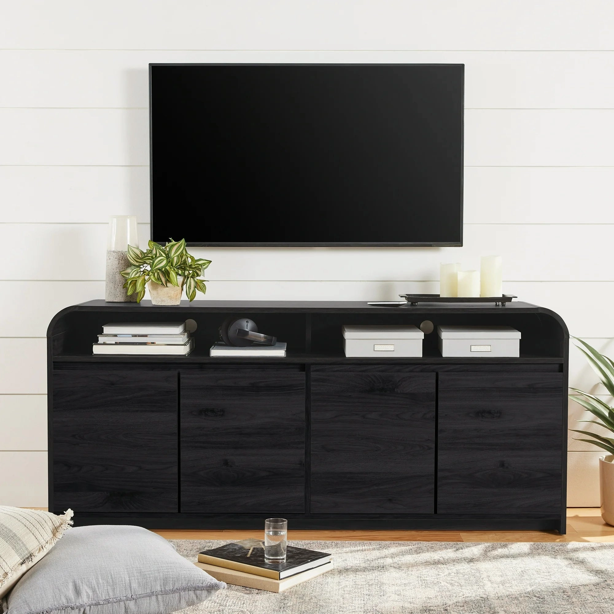 Better Homes & Gardens BHS436249972024 Juliet Curved TV Stand for TVs up to 75", Black