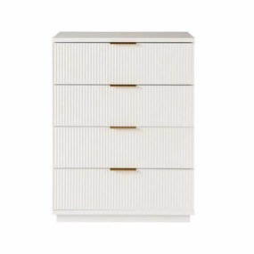 Better Homes & Gardens BHS436249972040 Lillian Fluted 4-Drawer Dresser, White Finish
