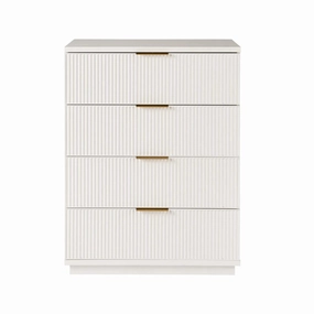 Better Homes & Gardens BHS436249972040 Lillian Fluted 4-Drawer Dresser, White Finish