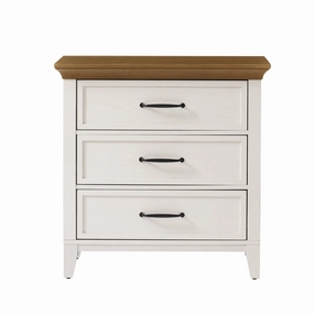 Better Homes & Gardens BHS436249972061 Canton 3-Drawer Nightstand, Textured White and Light Honey