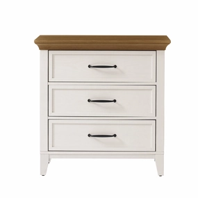 Better Homes & Gardens BHS436249972061 Canton 3-Drawer Nightstand, Textured White and Light Honey