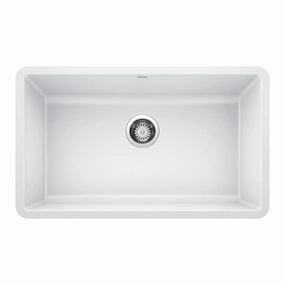 Blanco 442533 PRECIS Undermount Granite Composite 30 in. Single Bowl Kitchen Sink in White