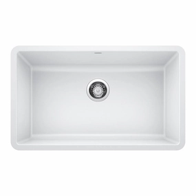 Blanco 442533 PRECIS Undermount Granite Composite 30 in. Single Bowl Kitchen Sink in White