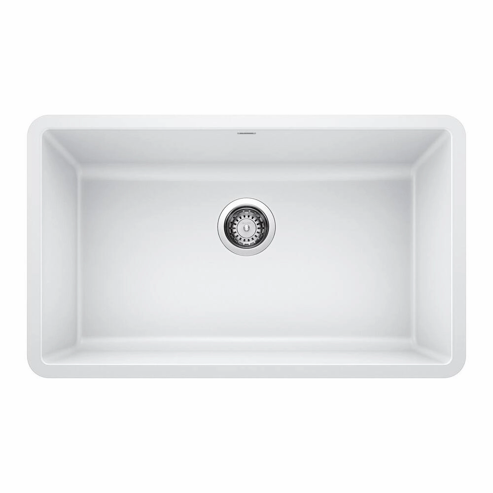 Blanco 442533 PRECIS Undermount Granite Composite 30 in. Single Bowl Kitchen Sink in White