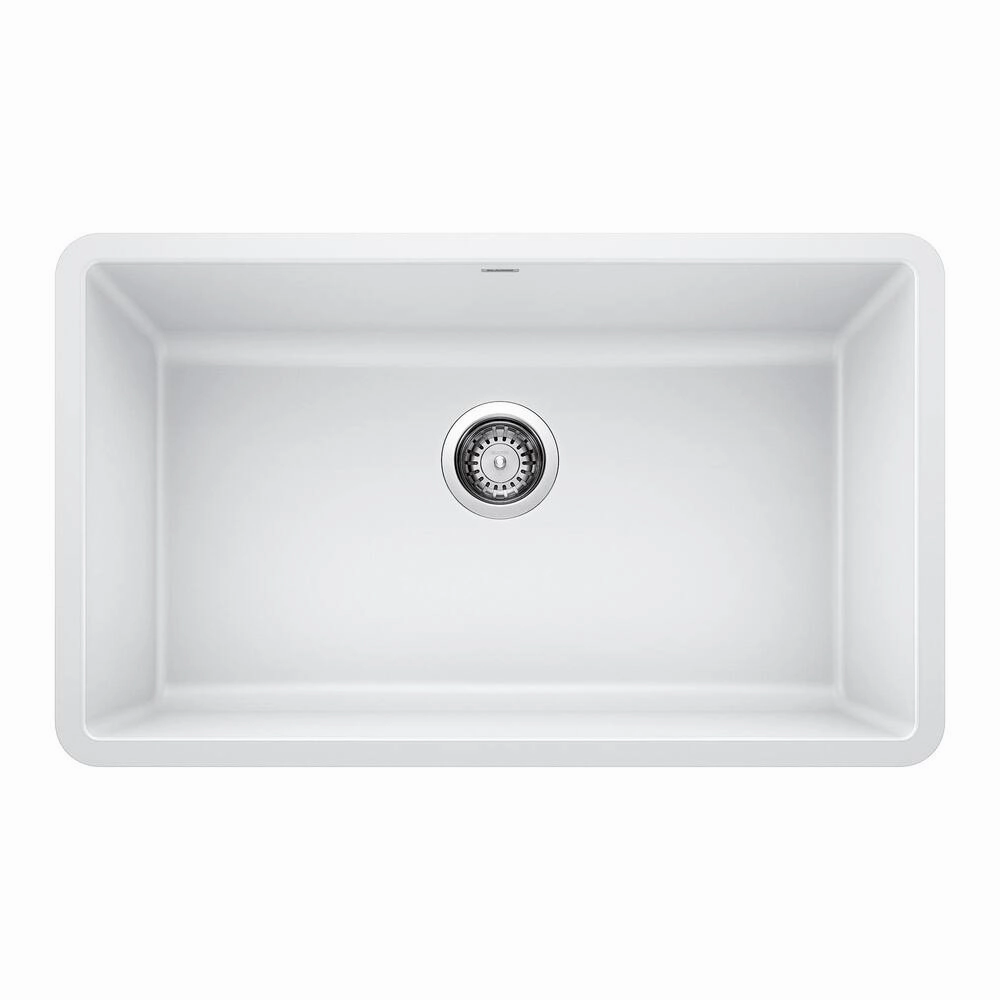 Blanco 442533 PRECIS Undermount Granite Composite 30 in. Single Bowl Kitchen Sink in White