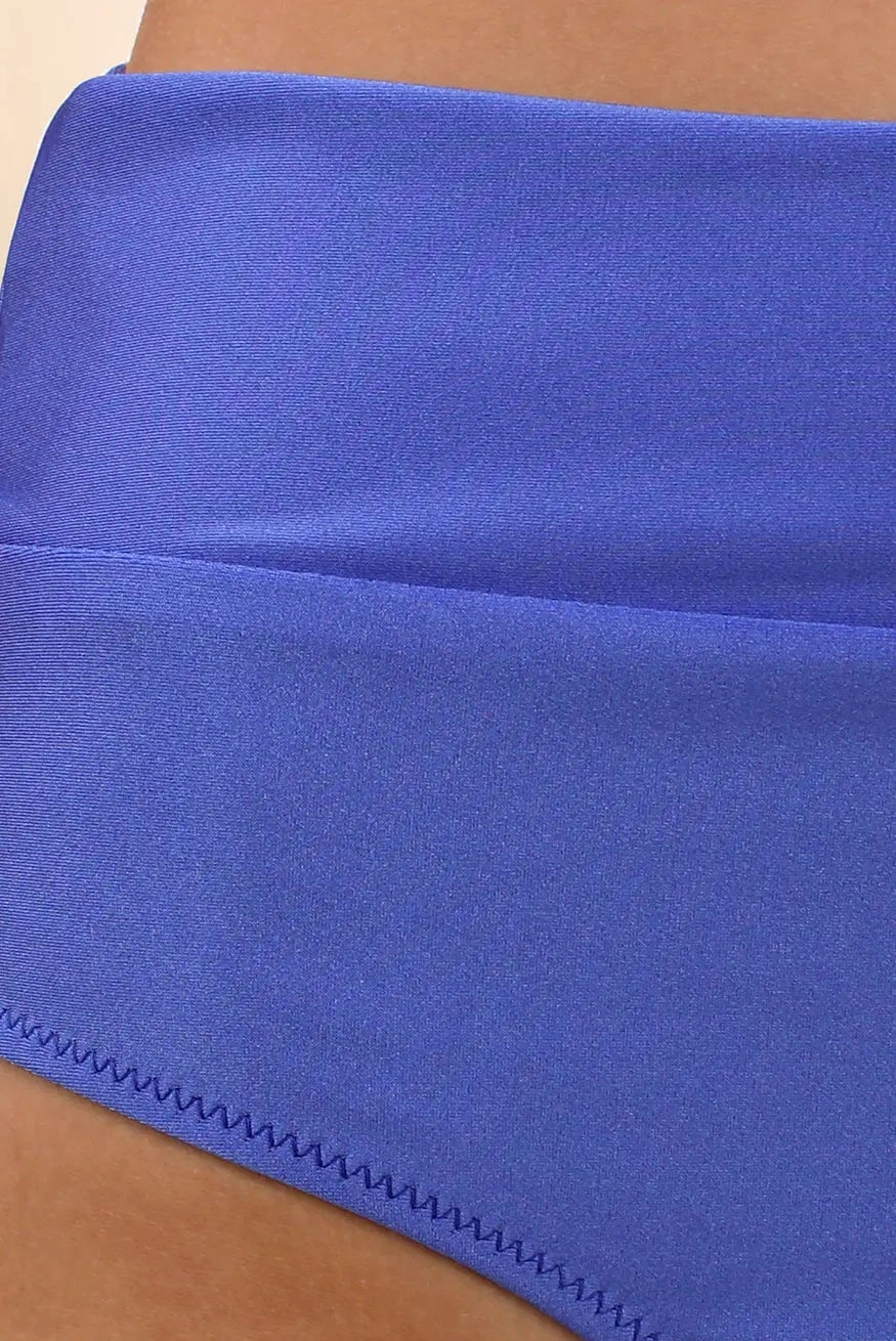 BLUE HIGH-WAISTED BIKINI BOTTOM