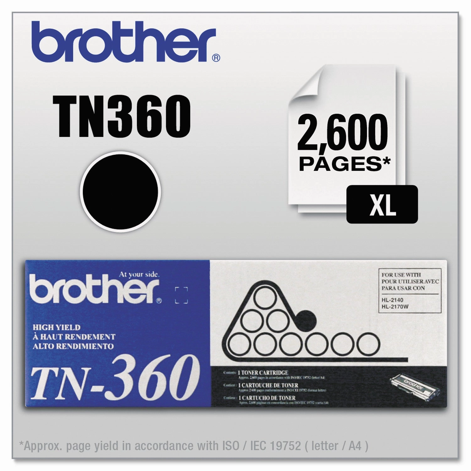 Brother TN360 High Yield Mono Laser Toner Cartridge