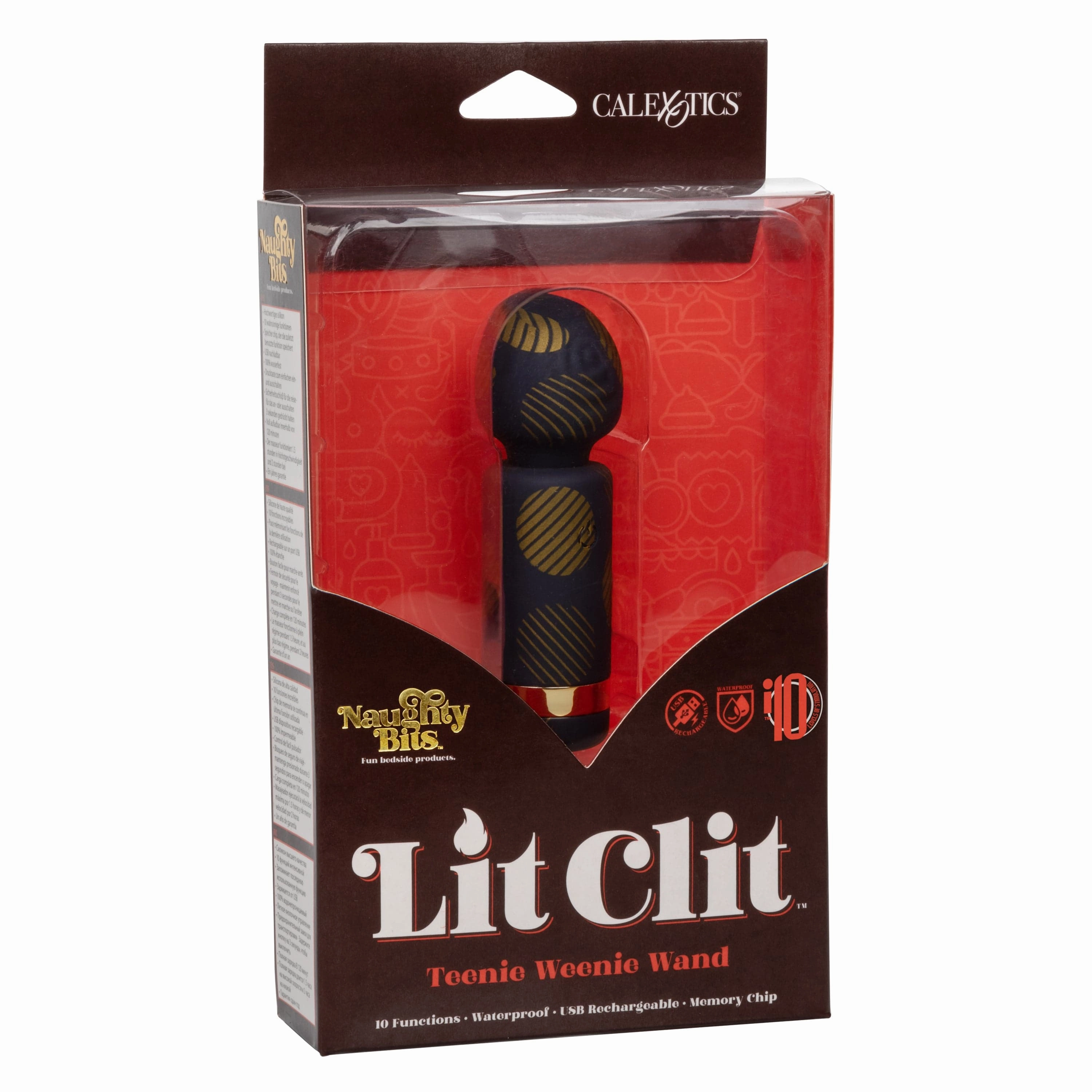 California Exotics - Naughty Bits Lit Clit Teenie Weenie Mini Wand Massager (Black)
