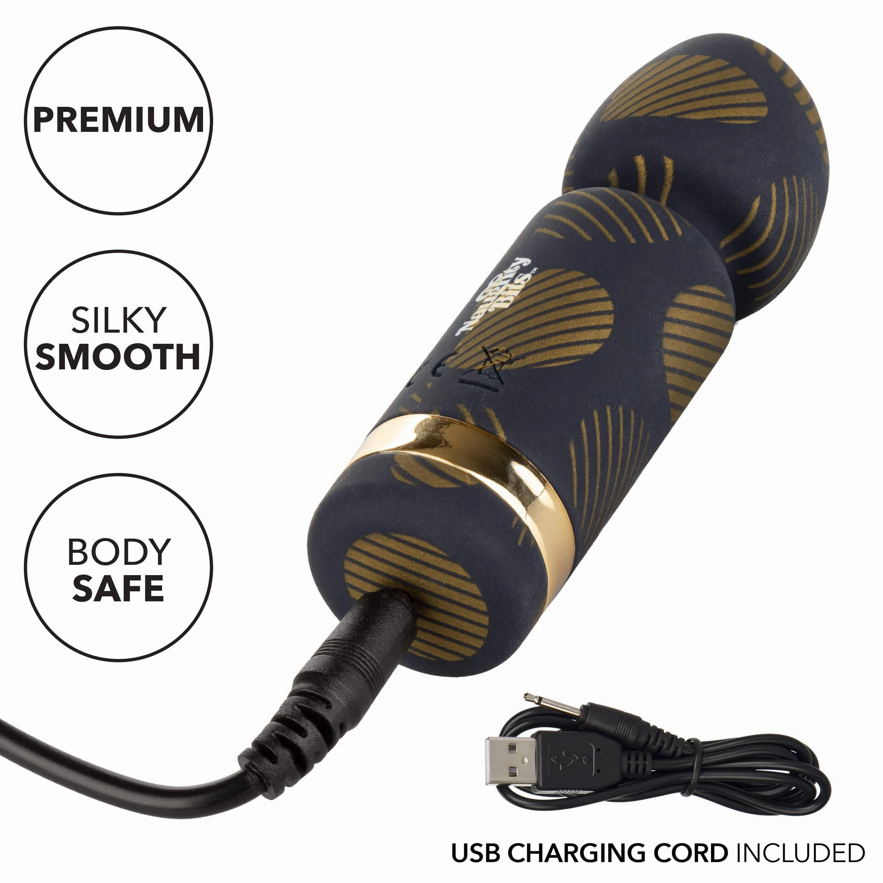 California Exotics - Naughty Bits Lit Clit Teenie Weenie Mini Wand Massager (Black)