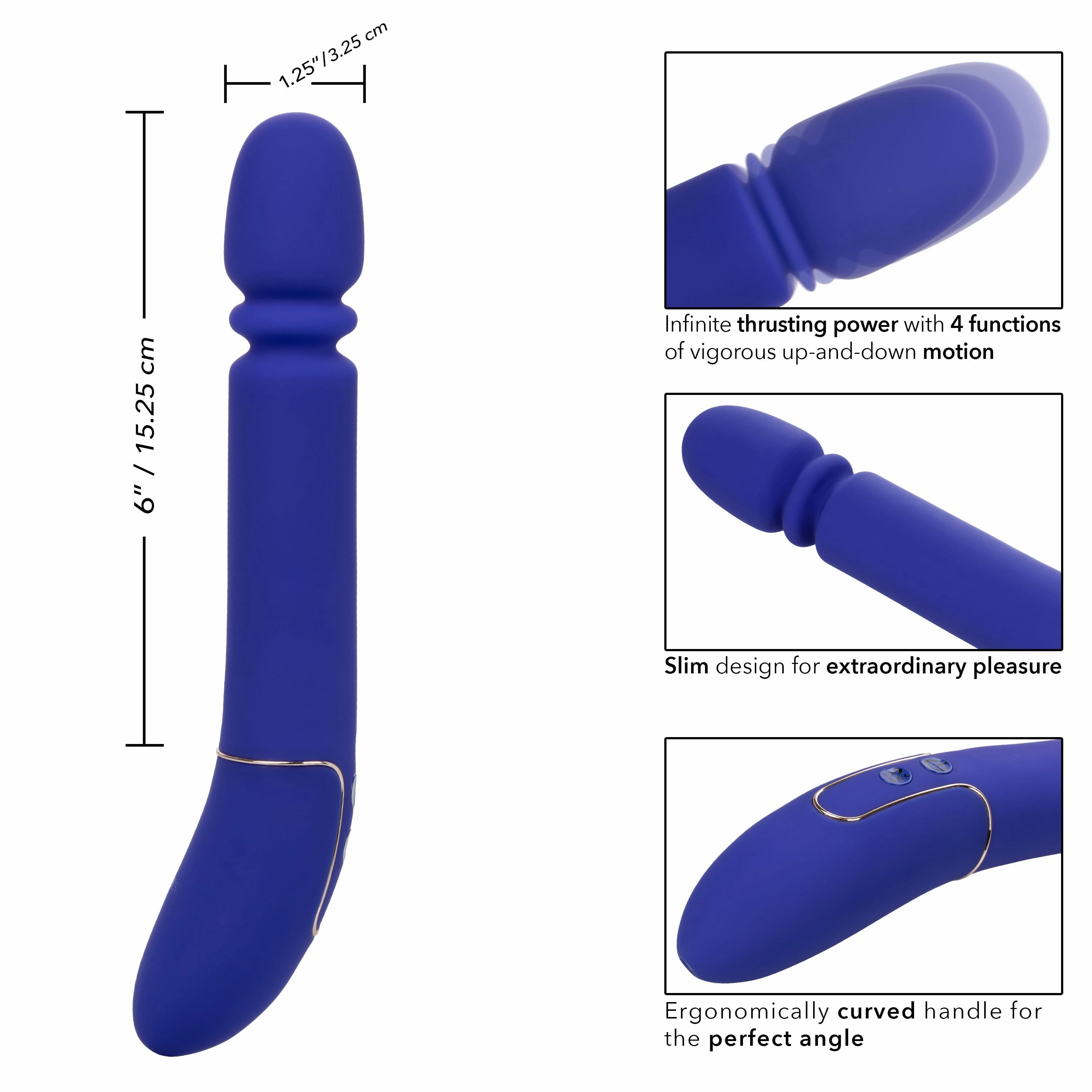 California Exotics - Shameless Slim Thumper Wand Massager (Blue)
