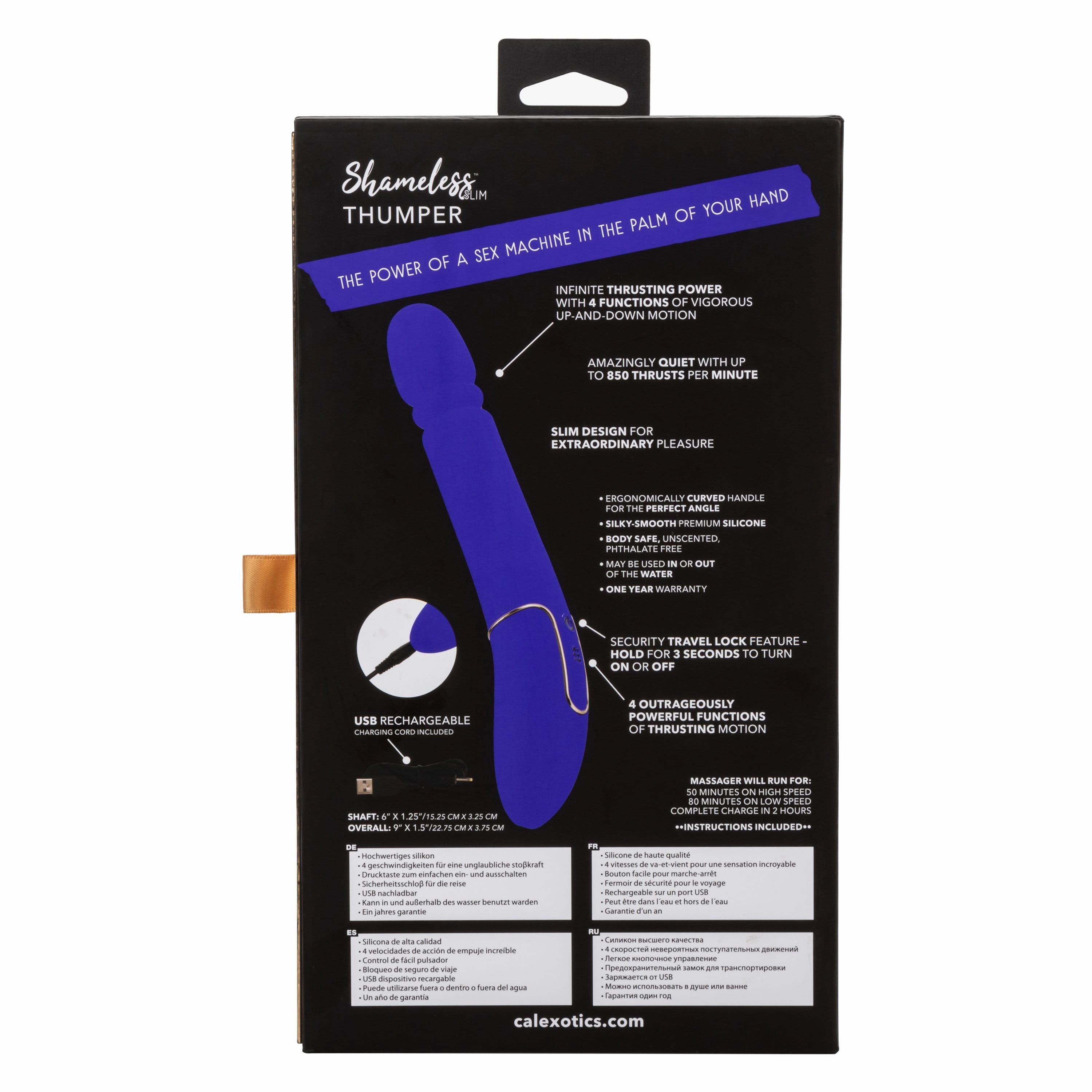 California Exotics - Shameless Slim Thumper Wand Massager (Blue)
