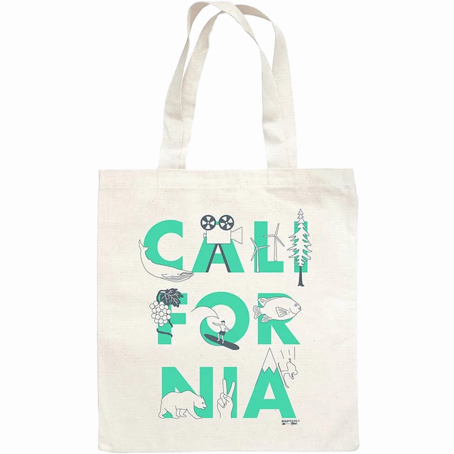 California Font Grocery Tote
