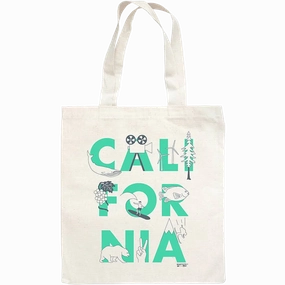 California Font Grocery Tote