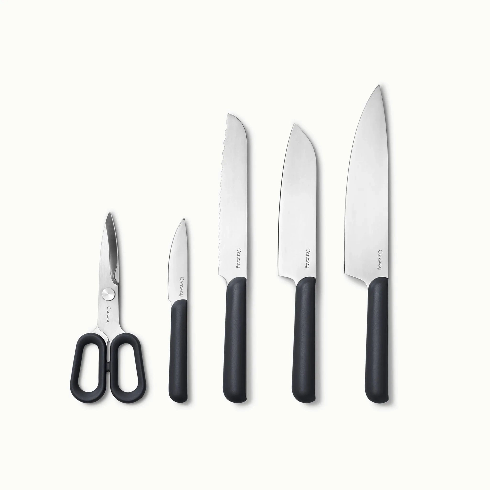 Caraway Home 5pc Knife Set - Charcoal