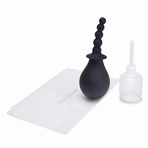 CleanScene - 4 Pc Soft Squeeze Beaded Anal Douche Set with Flared Base