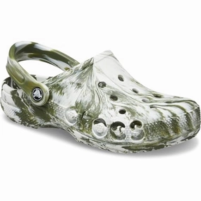 Crocs 206935-309 Baya Marbled Clogs, Men's Size M7W9, Army Green