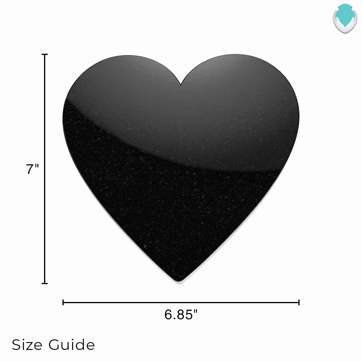 Custom Printed Pet Picture Black Granite Plaque - Heart