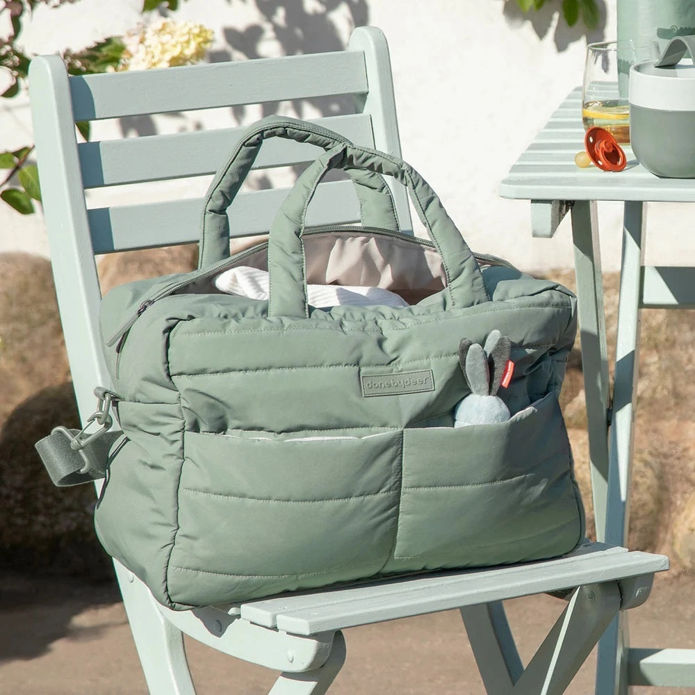 Done By Deer Quilted Changing Bag Green