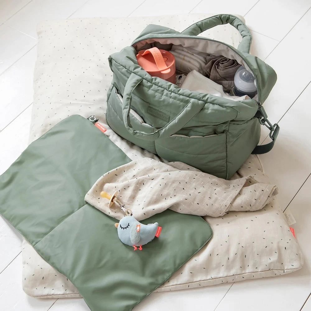 Done By Deer Quilted Changing Bag Green