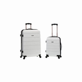 Fox Luggage F225-WHITE Rockland Melbourne ABS Spinner Luggage Set 2pc