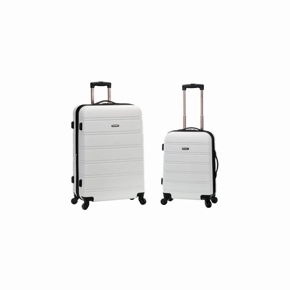 Fox Luggage F225-WHITE Rockland Melbourne ABS Spinner Luggage Set 2pc