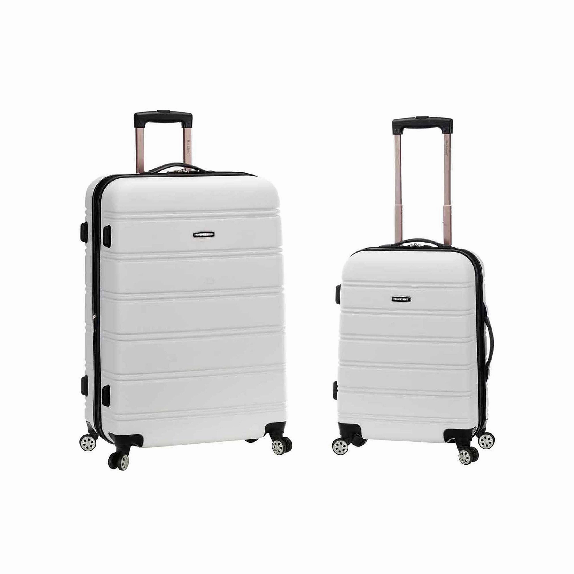 Fox Luggage F225-WHITE Rockland Melbourne ABS Spinner Luggage Set 2pc