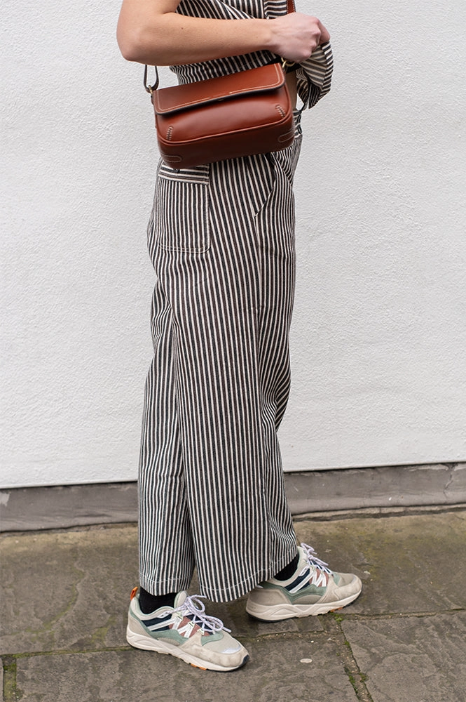 FRNCH Swanne Striped Chocolate Trousers