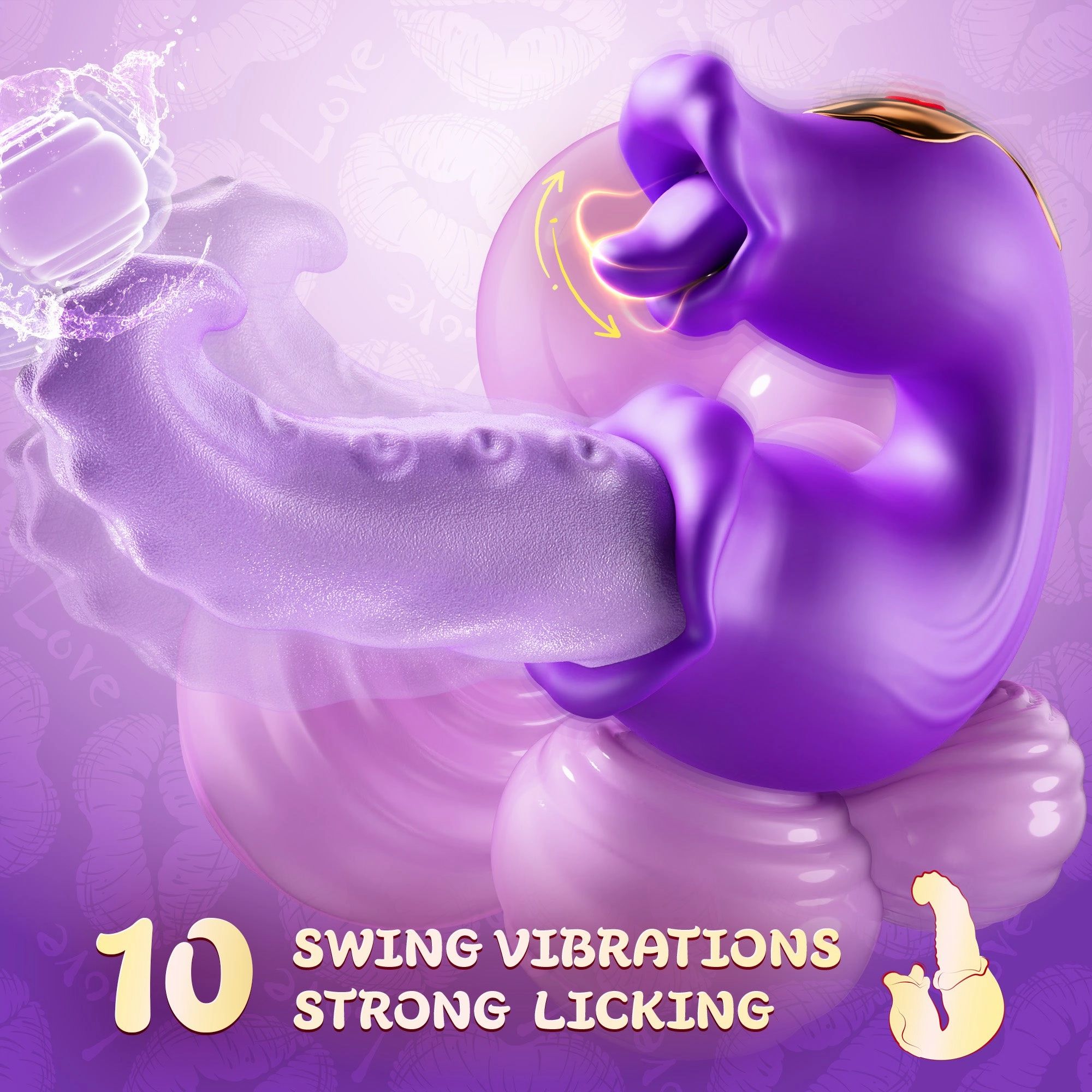 G-Spot Vibrator Rose Sex Toy with 10 Licking & Vibration Modes